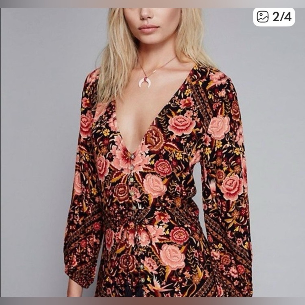 Spell Free People Babushka Gown, Amber, Size Medium - Picture 3 of 11